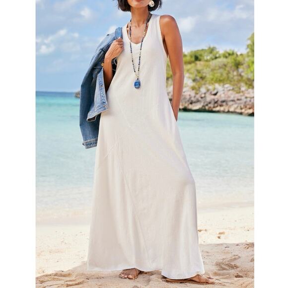 Soft Surroundings Star White Bailey Maxi Dress Size Petite XL - Picture 1 of 9
